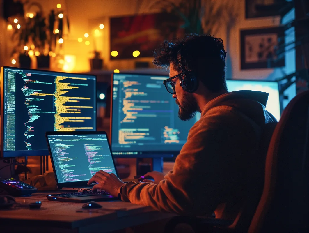 Developer working at a computer